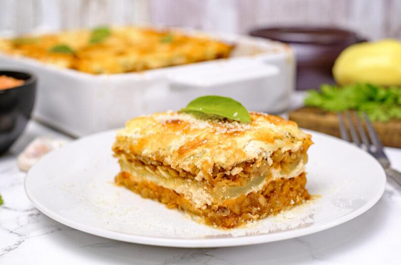 Lasagna cu linte și zucchini